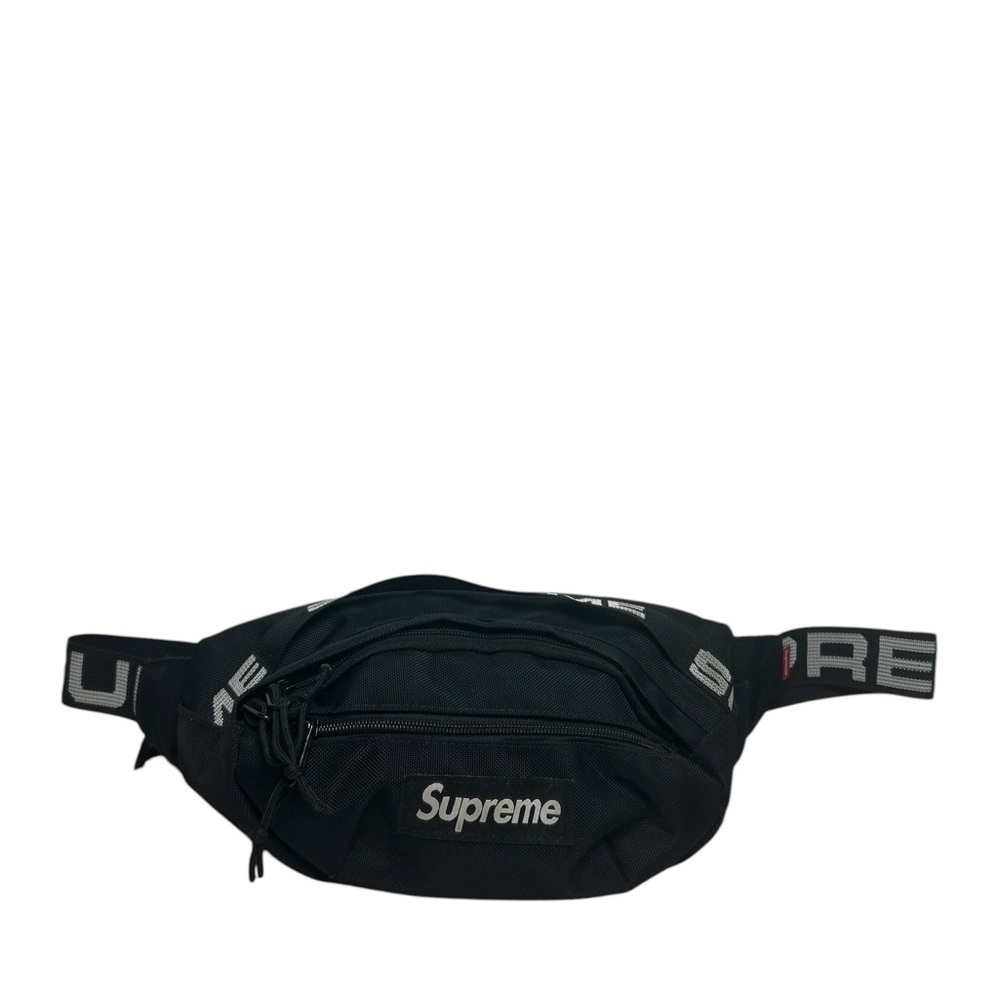 Supreme Black Logo Belt Bag